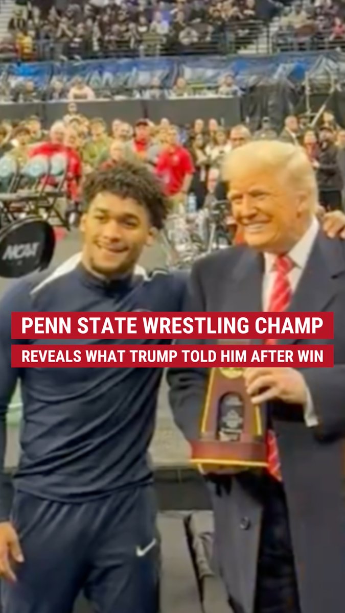 Penn State wrestling superstar Carter Starocci recounts his conversation with President Trump moments after winning his 5th wrestling title at the NCAA wrestling championships.