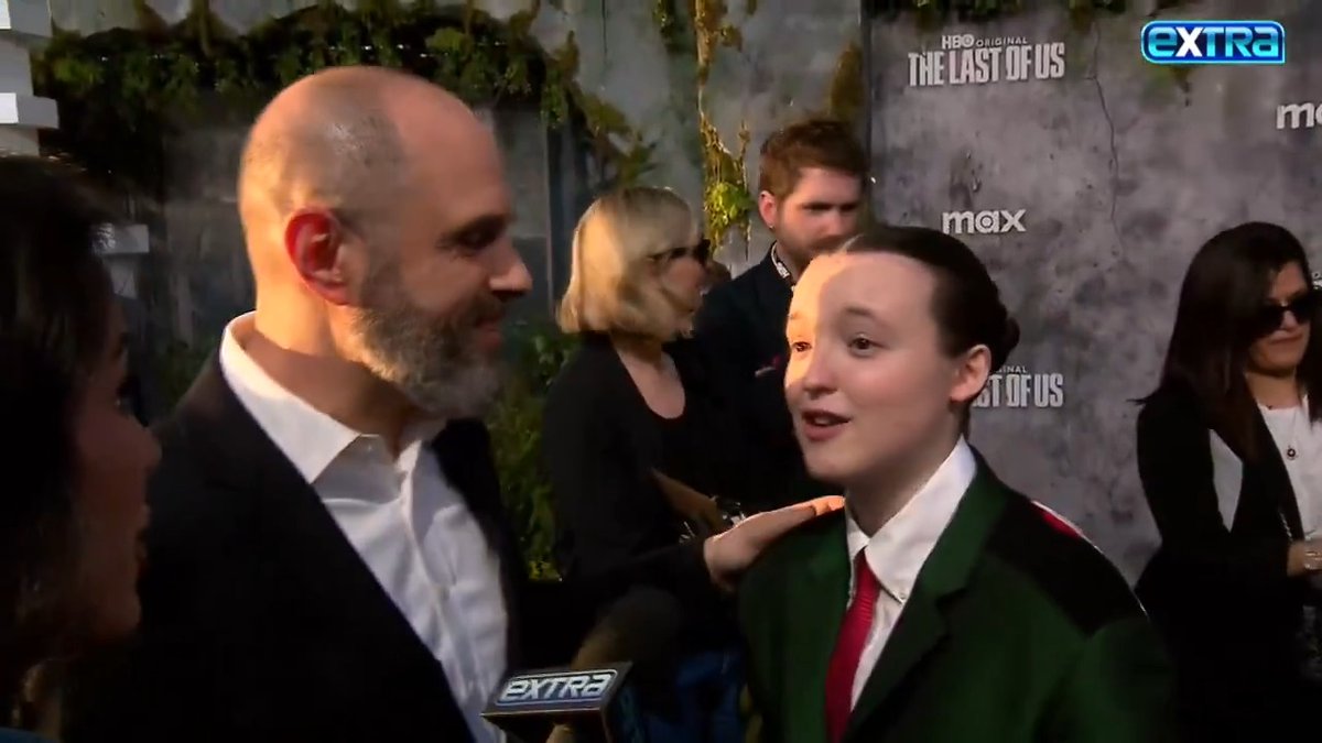 Bella Ramsey talks "rainy" and "complex" #TheLastOfUs Season 2 and shares a sweet red-carpet moment with creator Craig Mazin! ☺️ Plus, does Bella have plans for Pedro Pascal's 50th birthday? 🎉