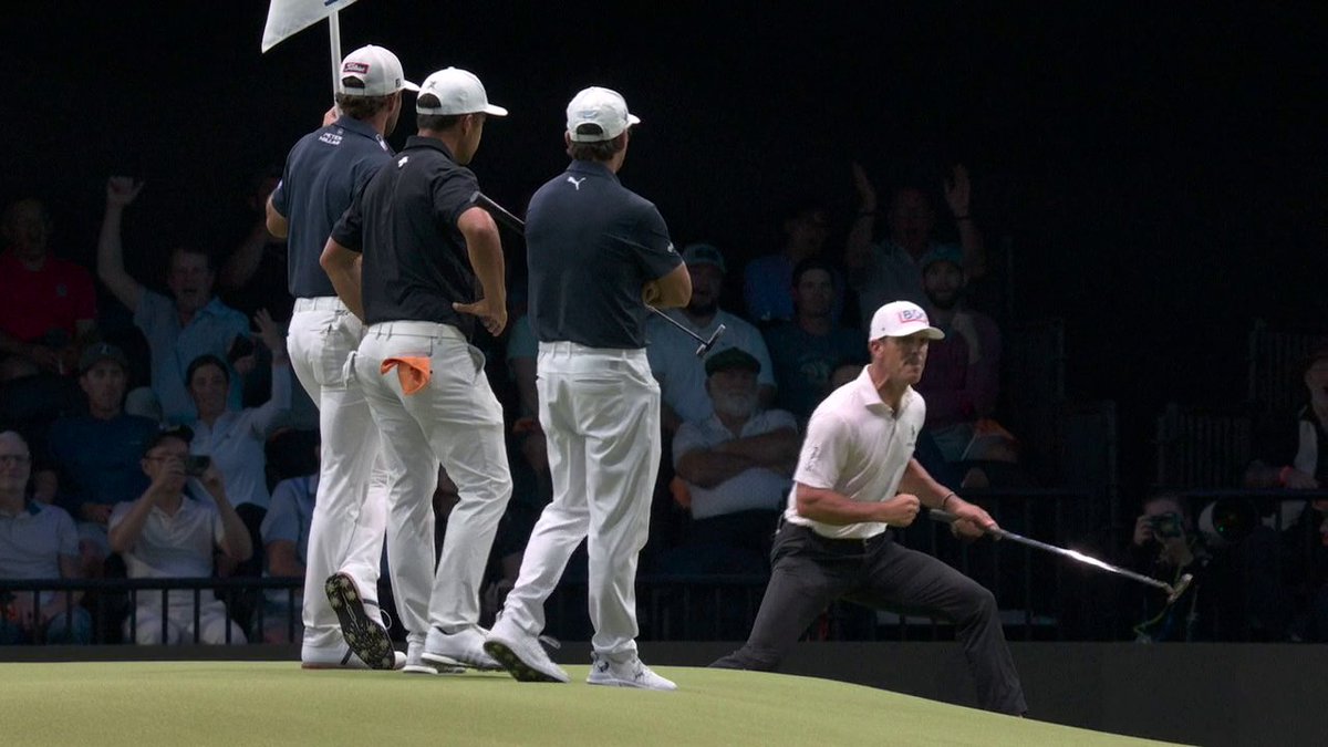 HAMMER TIME 🔨 Billy Horschel is FIRED UP after tying the match with this clutch putt ‼️