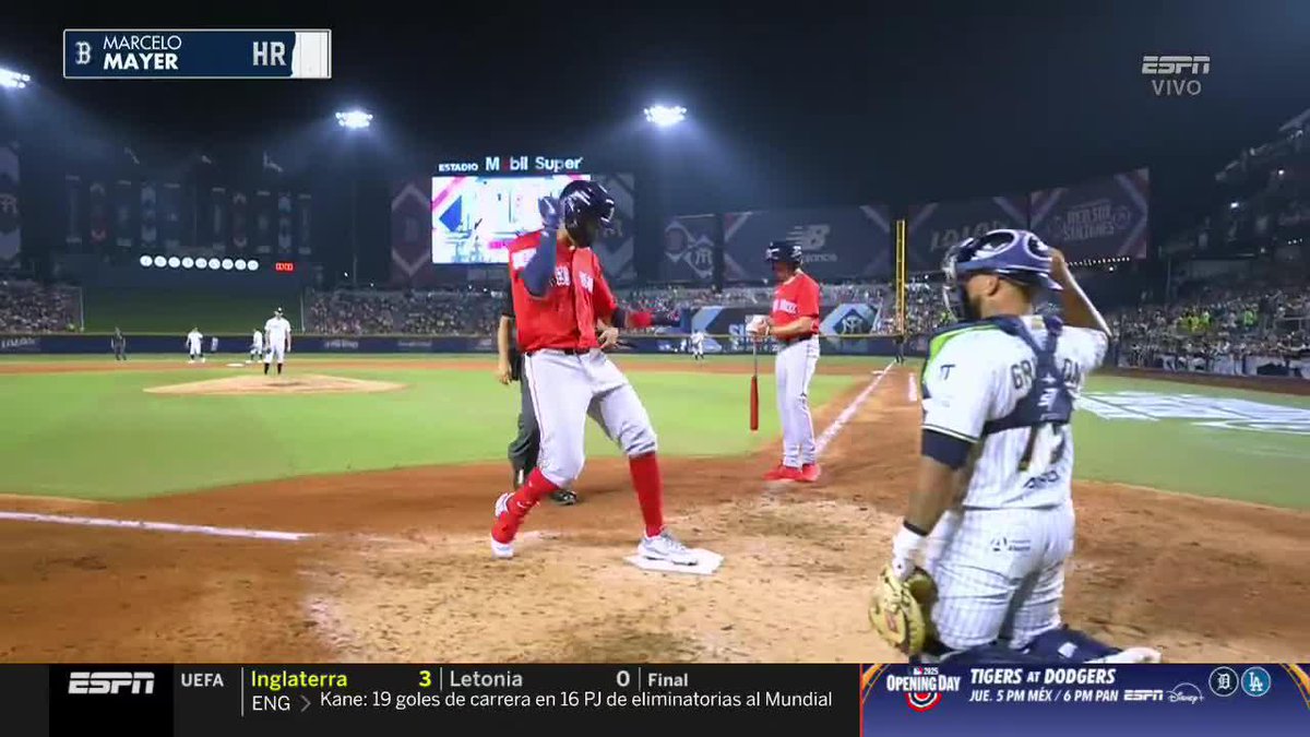 ¡UNA SALVAJADA DE BATAZO! 🤯 Home Run de Marcelo Mayer y los Red Sox lo ganan 7-1 a los Sultanes 🔝 Juegazo del bateador mexicano 🇲🇽 🔥 Disfruta de la serie en Monterrey por ESPN y #DisneyPlus ⚾