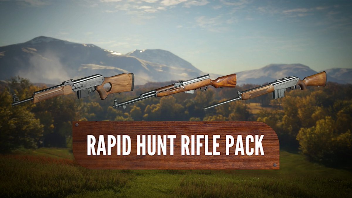 The Rapid Hunt Rifle Pack is out now! Grab some smooth and reliable companions for your next hunt: A new update is also live with #TahronTe, bugfixes, and more 🐐