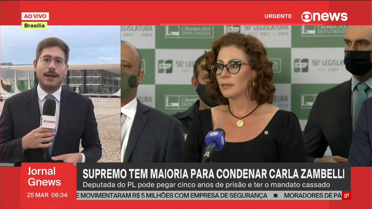 STF forma maioria de votos para condenar Carla Zambelli. Deputada do PL pode pegar 5 anos de prisão e ter o mandato cassado. ➡ Assista ao #JornalGloboNews: #GloboNews