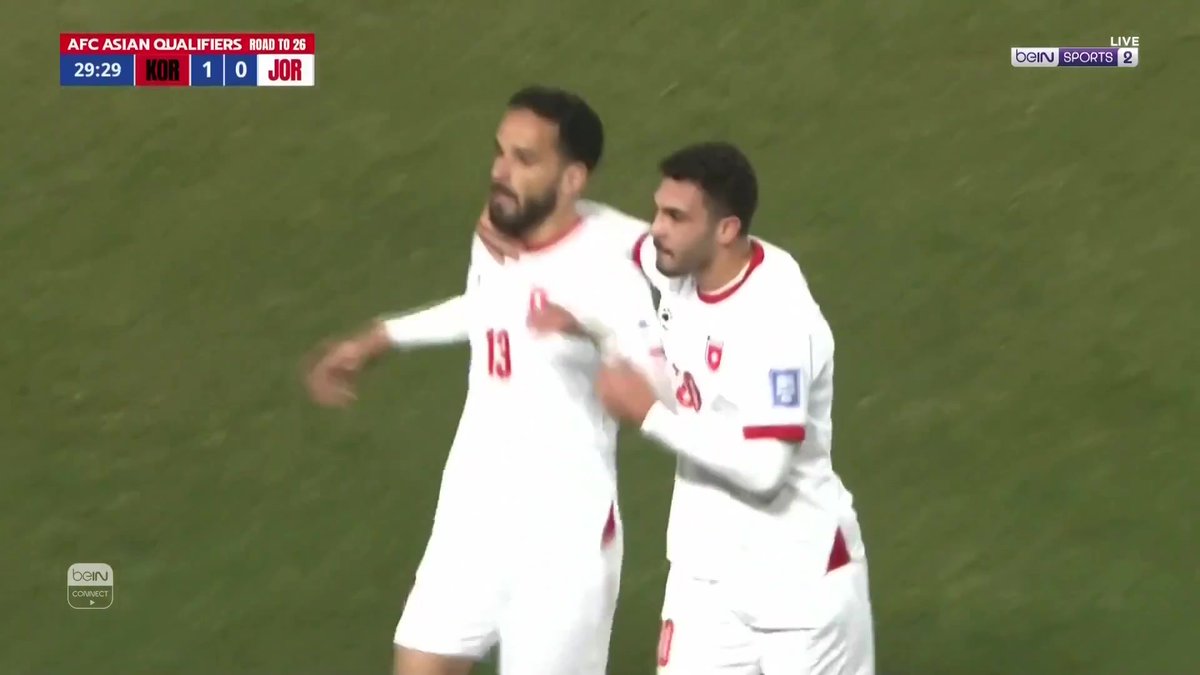 ⚽️🇯🇴 محمود المرضي يُدرك التعادل للمنتخب الأردني بطريقة مميزة #تصفيات_كأس_العالم_2026 #كوريا_الجنوبية_الأردن #رمضان_مع_beIN