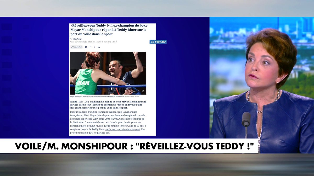 Alors que le judoka Teddy Riner défend la liberté de porter le voile lors des compétitions sportives, Judith Waintraub réagit : «En disant "mon voile, ma liberté", c'est l'inversion totale des valeurs», dans #MidiNews.