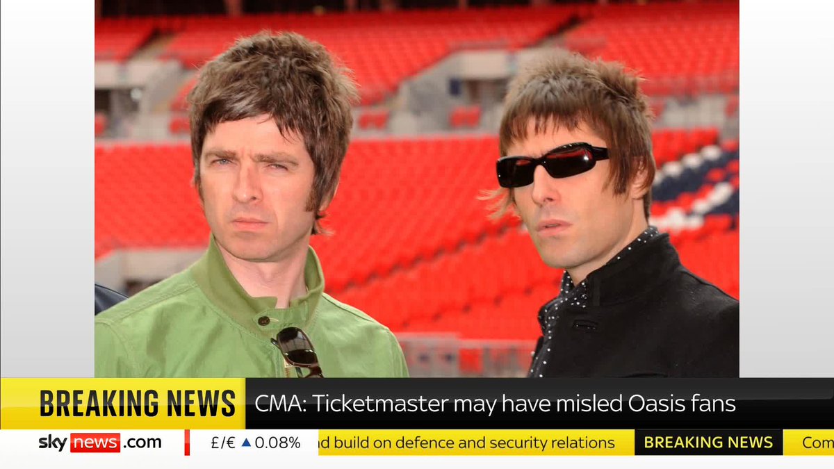 BREAKING: Ticketmaster may have misled Oasis fans, the Competition and Markets Authority (CMA) has said 📺 Sky 501, Virgin 602, Freeview 233 and YouTube