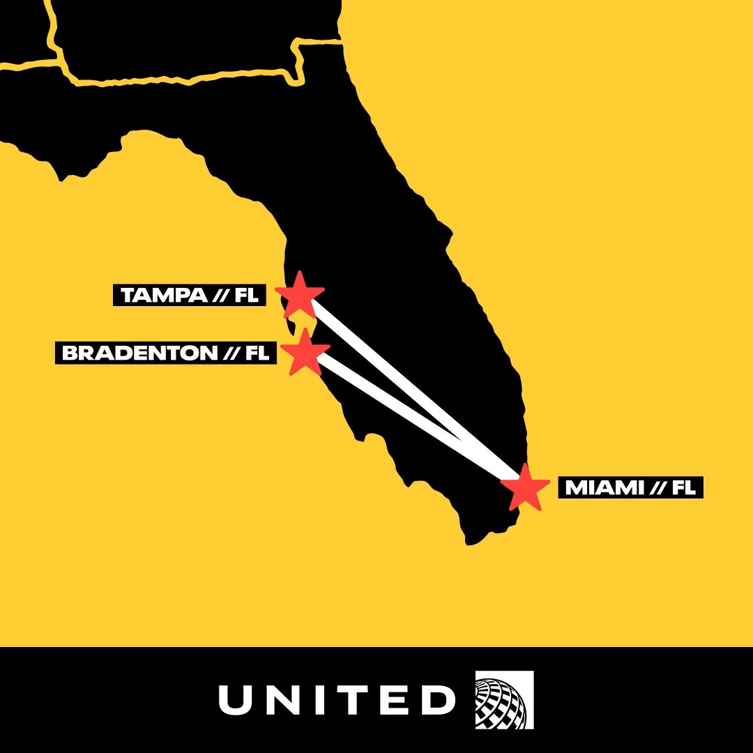 The season starts in Miami. Bradenton 🚌 Miami 🛫 Tampa