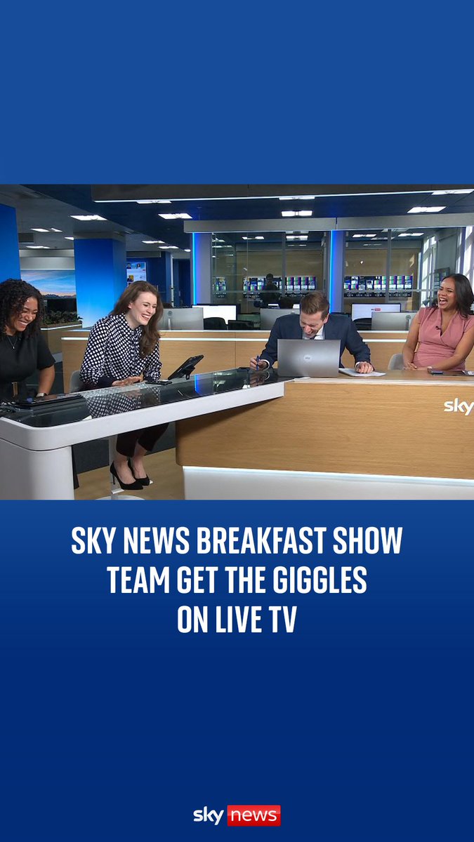 Sky's breakfast show presenters couldn't stop laughing after getting the giggles at the end of their programme while they were on live TV.