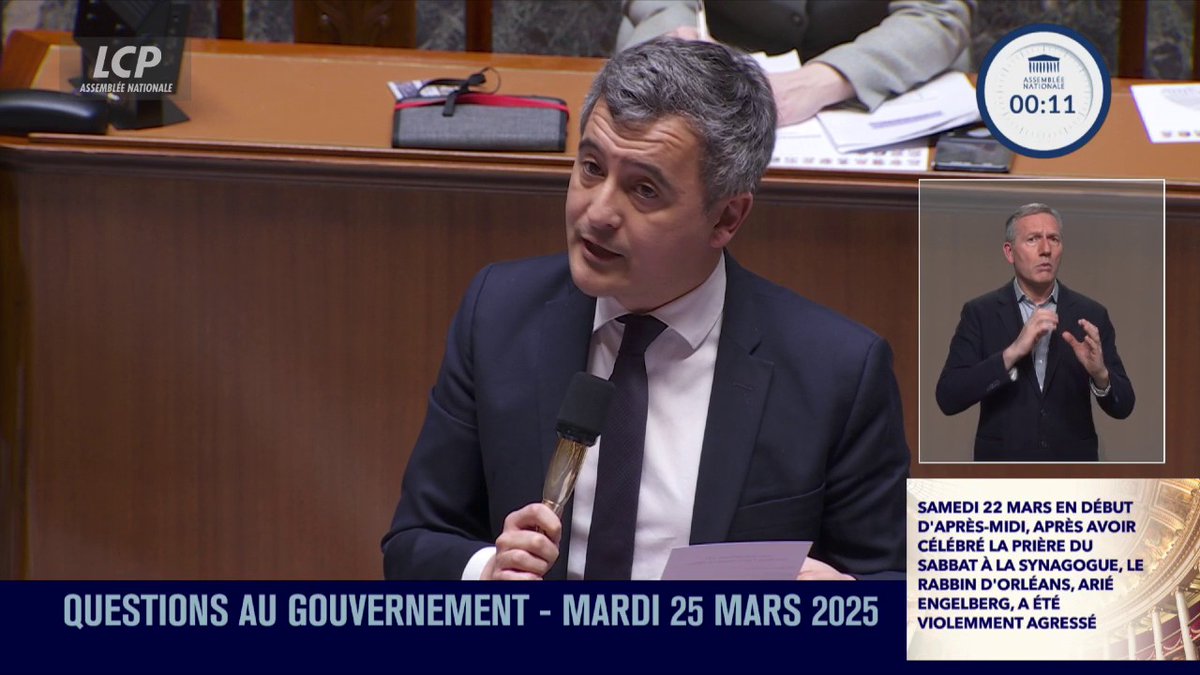 "Il est vrai que certains dirigeants de La France insoumise ont de l'ambiguïté avec l'antisémitisme", répond Gérald DARMANIN, qui appelle ce parti à "démontrer qu'il est dans le champ républicain et qu'il condamne tous les actes qui touchent les juifs". #DirectAN #QAG