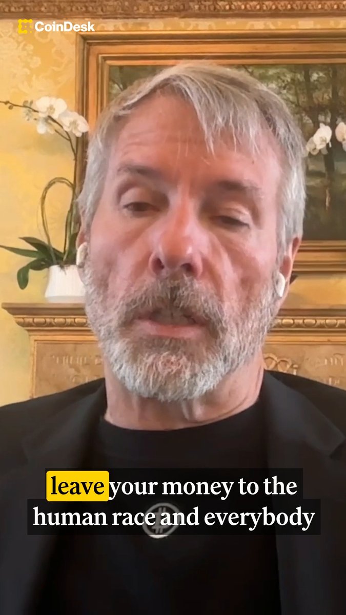 🚨 ALERT: Michael Michael Saylor says burning his bitcoin after he dies will leave a legacy of economic immortality that will make “everybody in the network that much richer and more powerful forever.” CoinDesk Spotlight with Michael Saylor is now live on all channels! 🔗 for the exclusive below👇