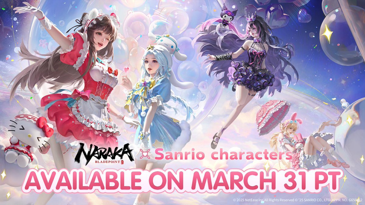 Too Cute To Counter ♡ NARAKA: BLADEPOINT x SANRIO Available from April 1st. More details: