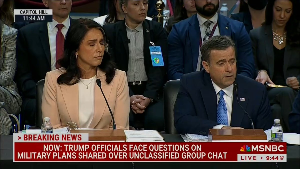 Sen. Kelly: DOD policy prohibits discussion of even 'controlled unclassified information' on unsecured devices. Are you both aware of that? DNI Gabbard: I haven't read that policy CIA Director Ratcliffe: I'm not familiar with the DOD policy