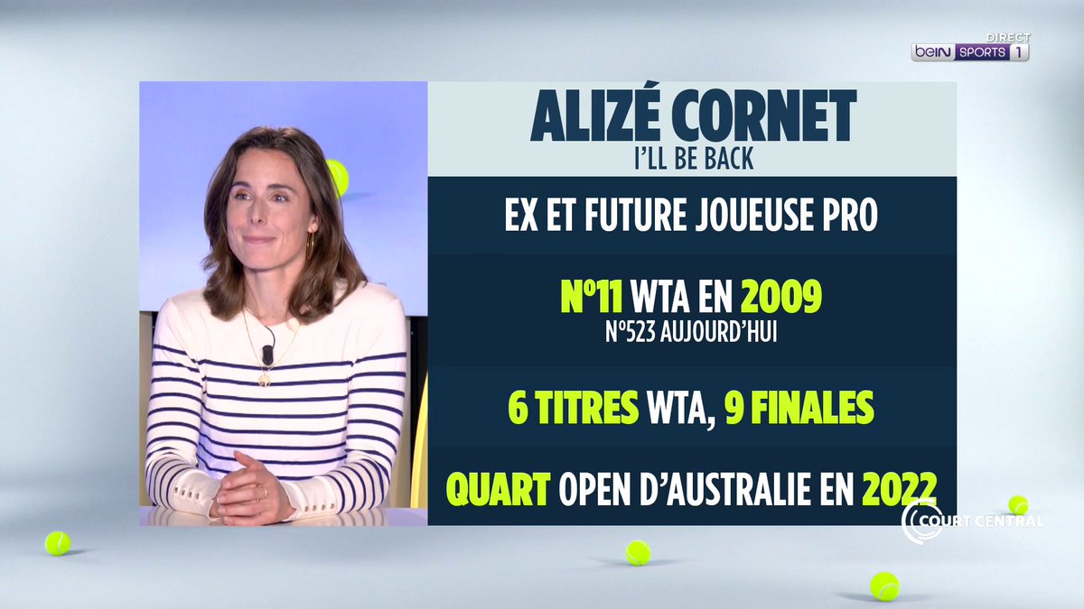[📺LIVE - beIN SPORTS 1]🎾 #CourtCentral ⭐️ Alize Cornet est notre invitée ! Elle explique les coulisses de son retour à la compétition 🗨️ "Le manque de la compétition a créé de l'envie" #TennisExtra #beINSPORTS #Interview