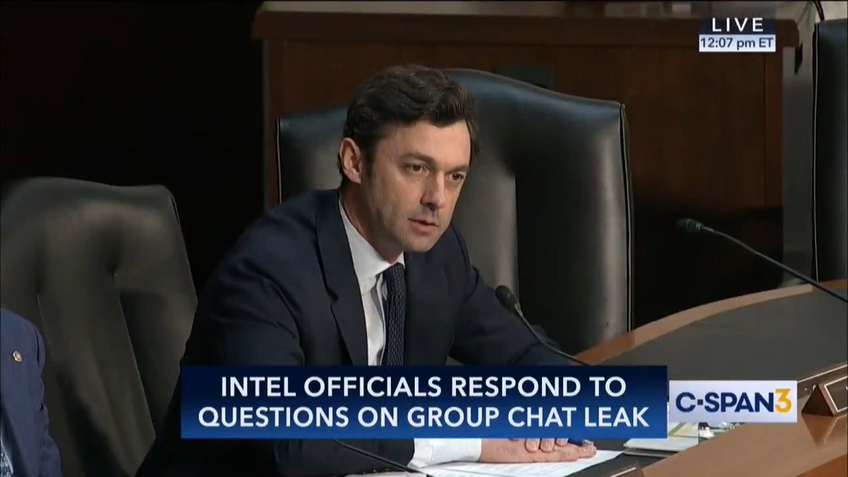 Today I questioned intelligence officials on the embarrassing, incompetent exposure of plans and deliberations with respect to U.S strikes on Yemen —