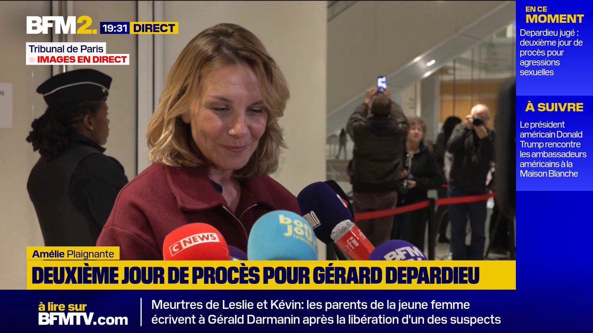 💬 "Je l'ai trouvé très calme, il s'est très bien tenu" Amélie, l'une des plaignantes qui accuse Gérard Depardieu de l'avoir agressé sexuellement, aborde l'attitude de l'acteur au deuxième jour du procès
