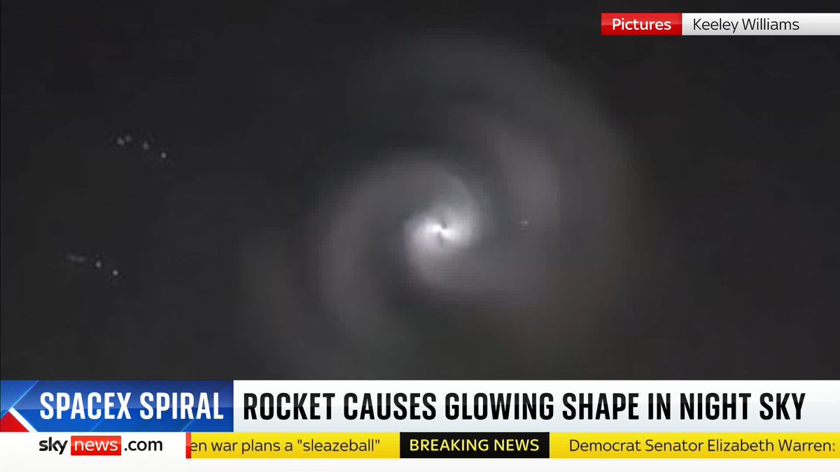 "It's not aliens, I am sorry to say." 👽 Astronomer Dr. Jenifer Millard 🇪🇺🏴󠁧󠁢󠁷󠁬󠁳󠁿🇺🇦 talks to Sarah-Jane Mee about how SpaceX's Falcon 9 rocket caused a glowing shape to appear in the sky over the UK last night. 📺 Sky 501, Virgin 602, Freeview 233 and YouTube