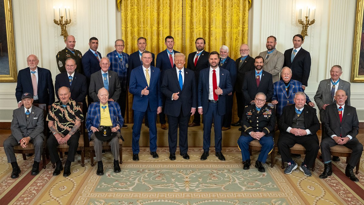"On National Medal of Honor Day, it was my Great Honor to recognize our Nation’s BRAVEST HEROES and incredible PATRIOTS who have been awarded the military's highest honor. Thank you!" –President Donald J. Trump 🇺🇸