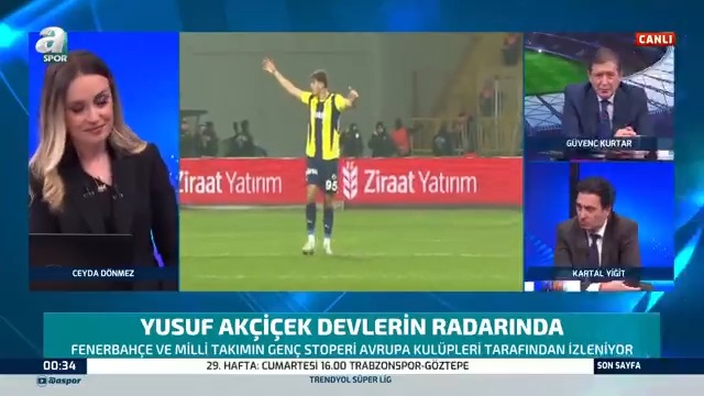Güvenç Kurtar: Yusuf Akçiçek’in gelişiminde Jose Mourinho’nun katkısı çok fazla. Yusuf, yüksek bonservis bedeliyle Avrupa'ya transfer olabilir. Yusuf'a maşallah diyelim, Allah nazarlardan saklasın.