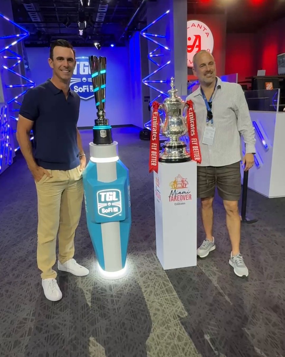 Joe Cole stopped by TGL and met Atlanta Drive GC player Billy Horschel, who is a West Ham supporter š¤ Watch to see who see wins the Finals Series now on ESPN and ESPN+ ā³ļø