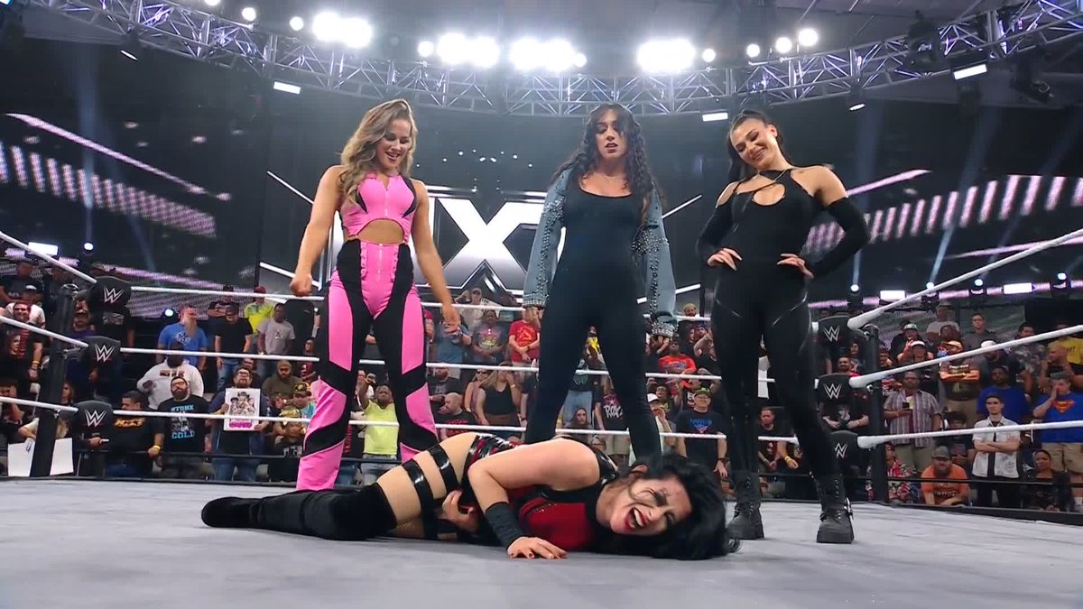 OH NO! 😱 Fatal Influence has just attacked Stephanie Vaquer! 😬 #WWENXT