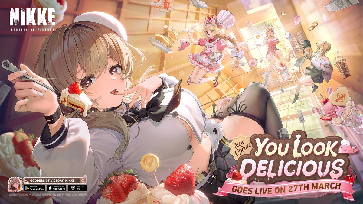 【NEW FLAVOR PV】 Only those who have been invited can enter the "mysterious" kitchen of the Cooking Oil squad. A delicious story is about to unfold thanks to the Commander's presence! 🍴 Join us on 3/27 for a feast! HD Ver: 🔗: #NIKKE