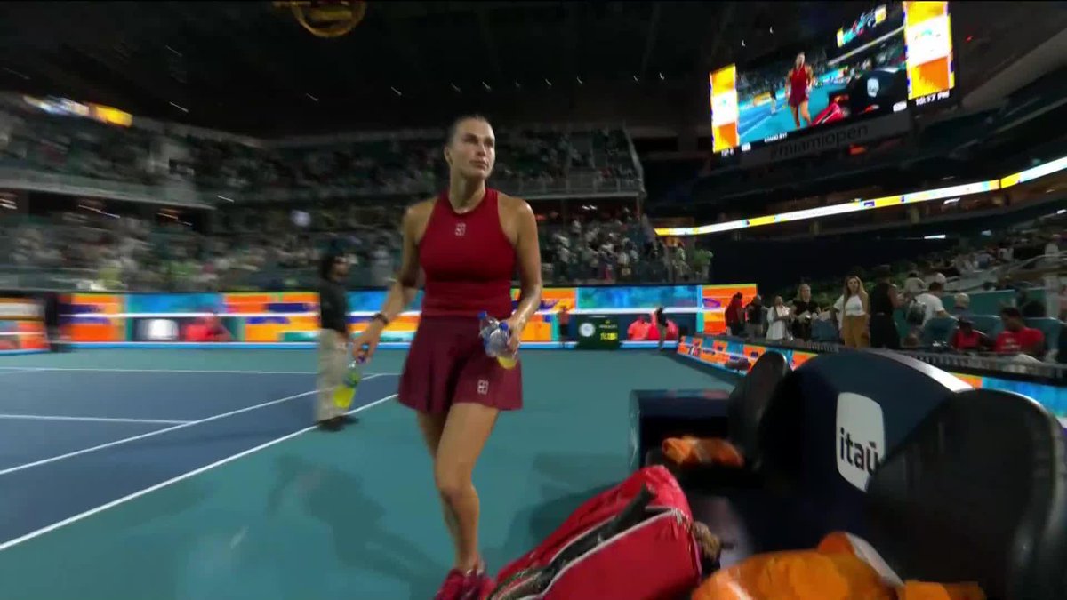 Another day at the office! 💼 Sabalenka Aryna is into the semifinals after defeating Zheng 6-2, 7-5. #MiamiOpen