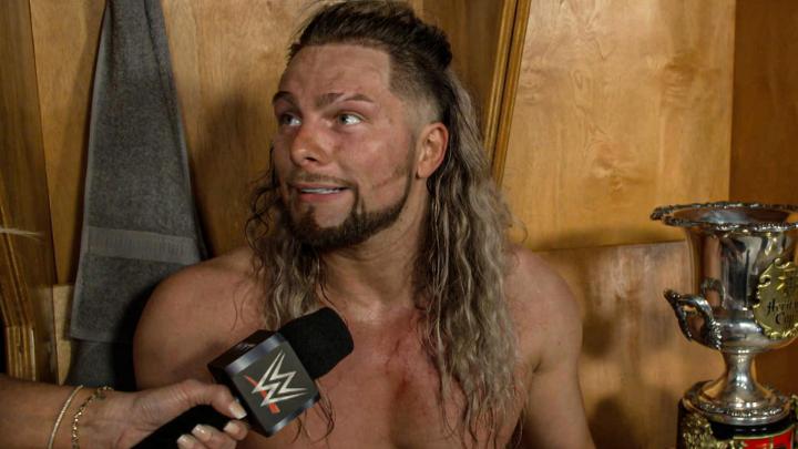EXCLUSIVE: King is all smiles after retaining his Heritage Cup against Je’Von Evans. #WWENXT