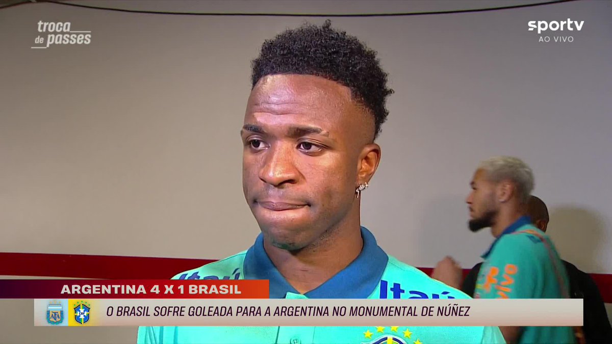 Vini Jr, após Argentina 4 x 1 Brasil: "A gente tem que repensar tudo o que a gente vem fazendo".