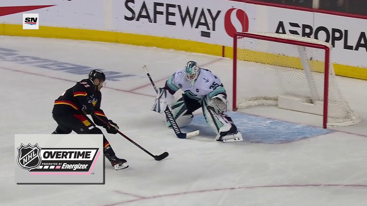NAZEM KADRI WINS IT AGAIN!! 🔥 His second straight Energizer overtime winner sends the Calgary Flames home with two big points!