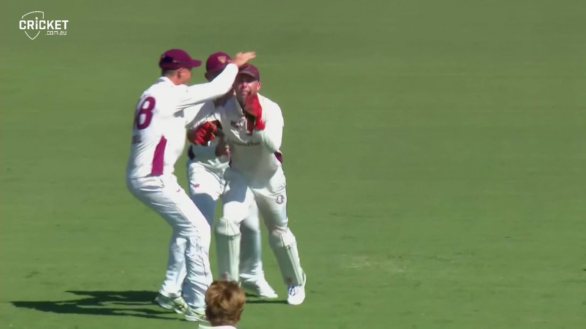 🚨 Screamer 🚨 Callum Vidler has the first two for Queensland and that's a beauty from Jimmy Peirson! #SheffieldShield