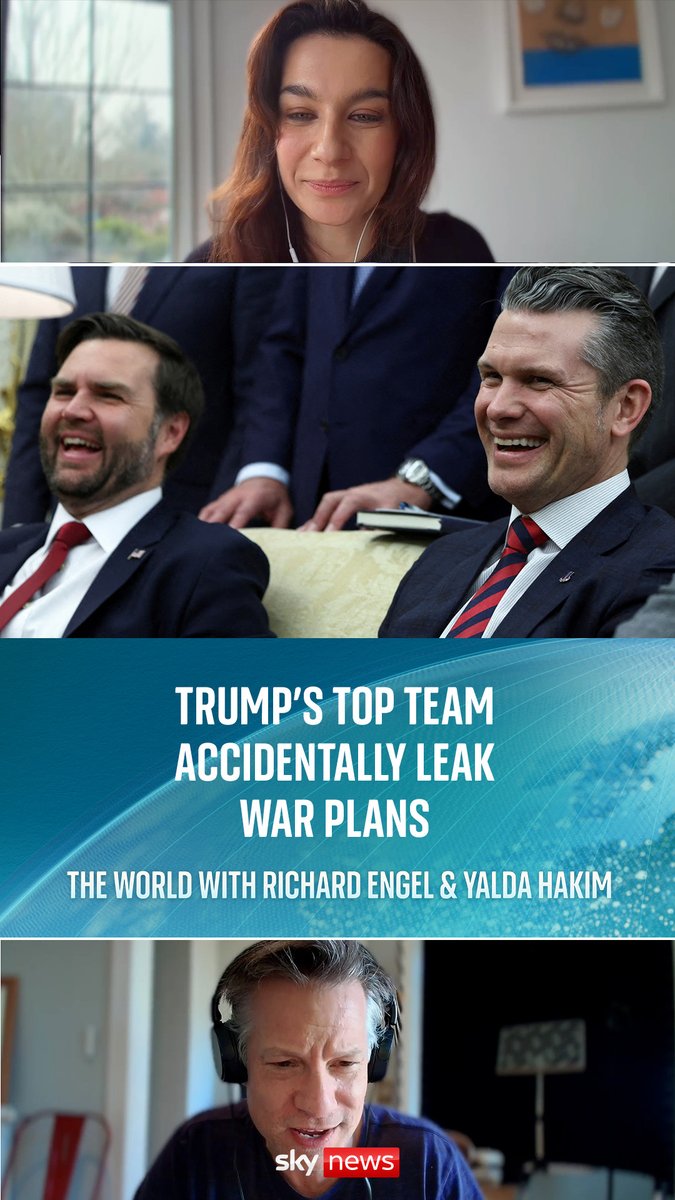 'It blew my mind!' How did a journalist accidentally get added to a group chat where Trump's top team were making war plans? Richard Engel and Yalda Hakim discuss the leak, plus Turkey and Tel Aviv, in this week's episode of #TheWorld. Listen 👉