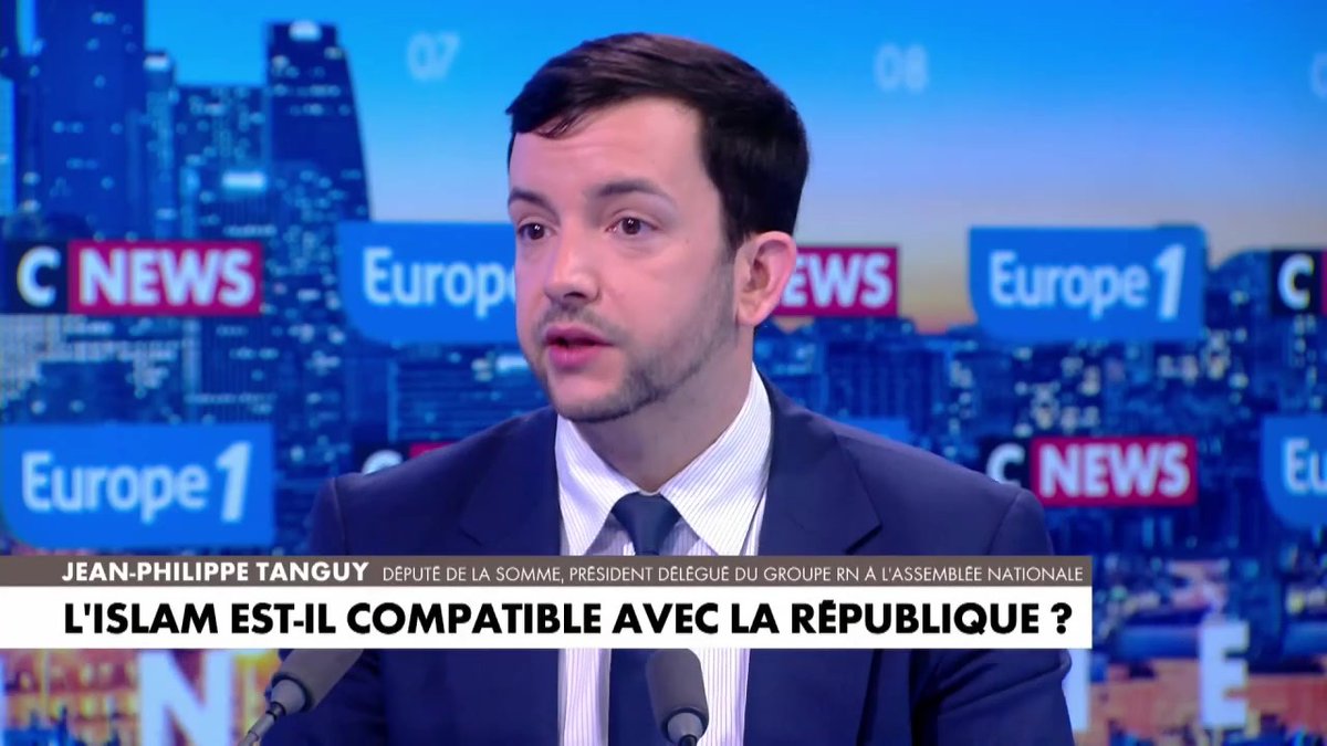 "L'Islam est compatible avec la République, elle a aussi enfanté des régimes laïques" déclare Jean-Philippe Tanguy Ⓜ️ #LaGrandeITW #Europe1