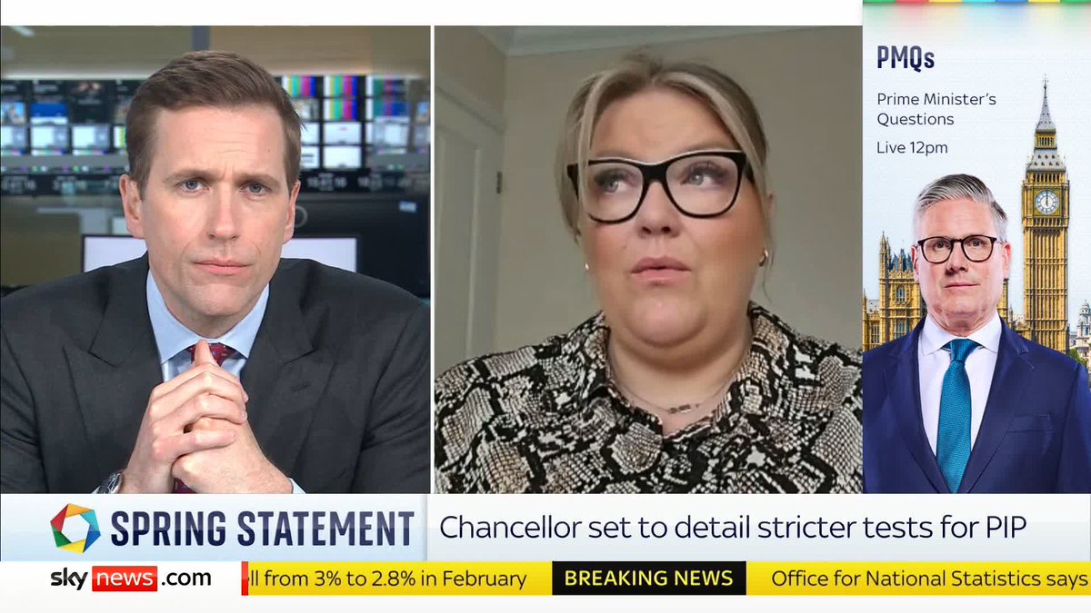 "Get me round the table." TV personality and disability advocate, Kerry Riches, speaks to Sky's Wilfred Frost as the Chancellor is expected to announce further cuts to welfare in the #SpringStatement. 📺 Sky 501, Virgin 602, Freeview 233 and YouTube