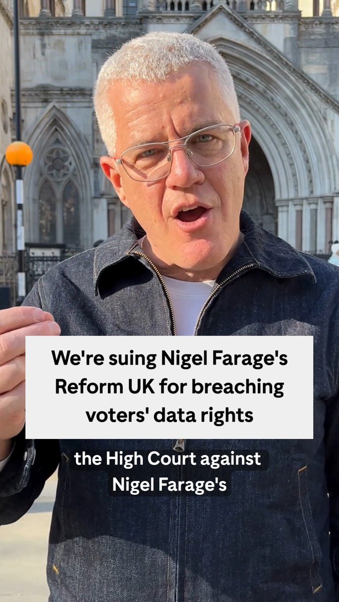 We’re joining forces with 58 of our supporters in a High Court legal action against Nigel Farage’s far right Reform UK. They claim to be the voice of the people, but when people talk to them they’re not listening. What are they doing with people’s data?