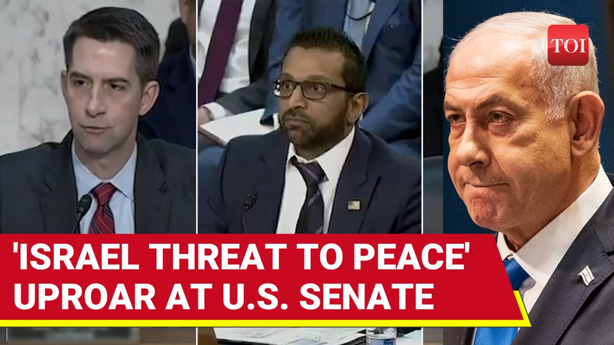 'Stop funding #Israel': Huge uproar at #US Senate; #KashPatel forced to stop address | Watch