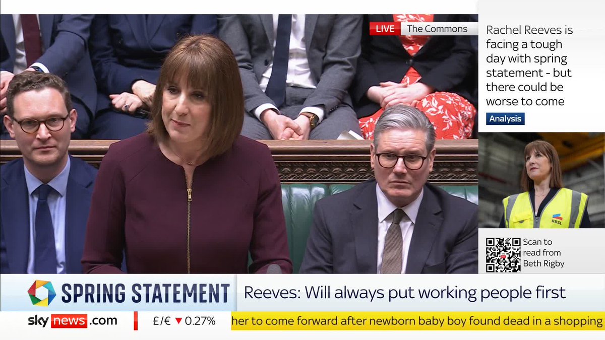Chancellor announces 'final adjustments' to welfare changes and cuts. She says "if we do nothing.. we are writing off an entire generation." Universal Credit standard allowance will increase, but Universal Credit Health element will be cut and then frozen, she announces.