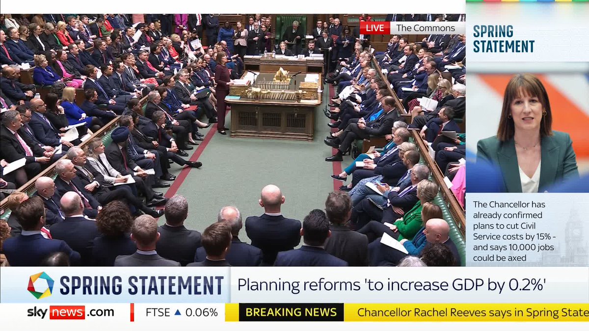 'Real household disposable income will grow this year at almost twice the rate expected in the Autumn... People on average will be over £500 a year better off under this government' Rachel Reeves announces in her spring statement. 📺 Sky 501