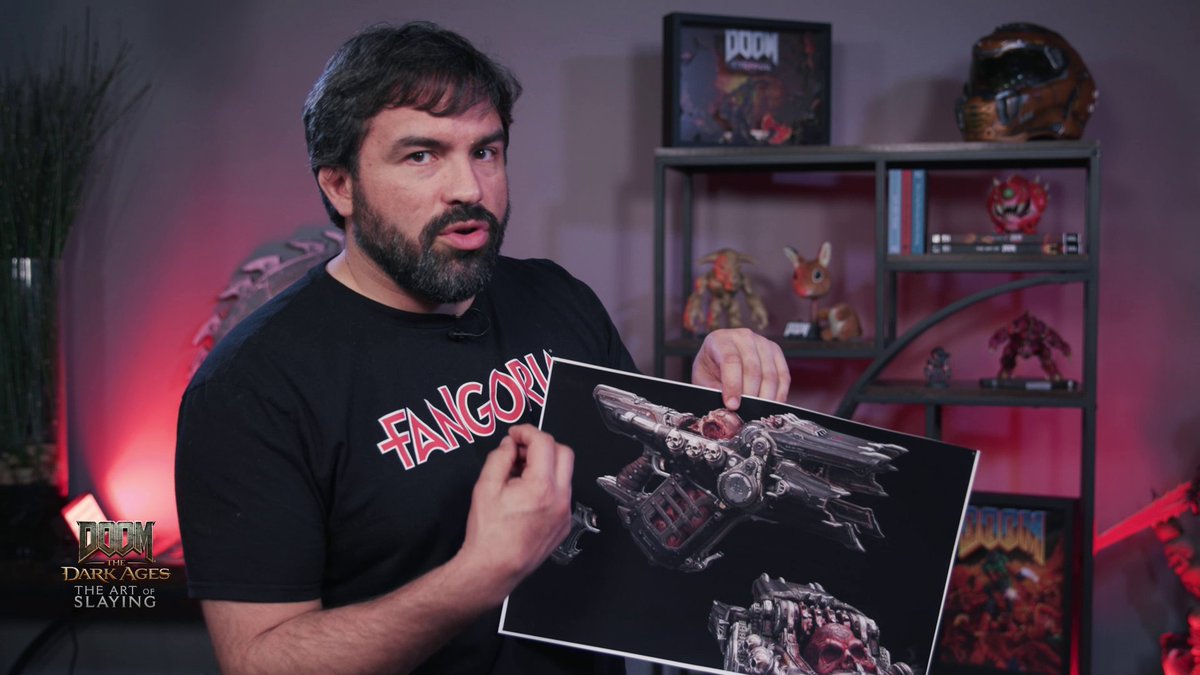 In this second episode of “The Art of Slaying,” Hugo talks us through concept art of class: Skullcrusher | gun: The Pulverizer. (art by Ethan Evans)