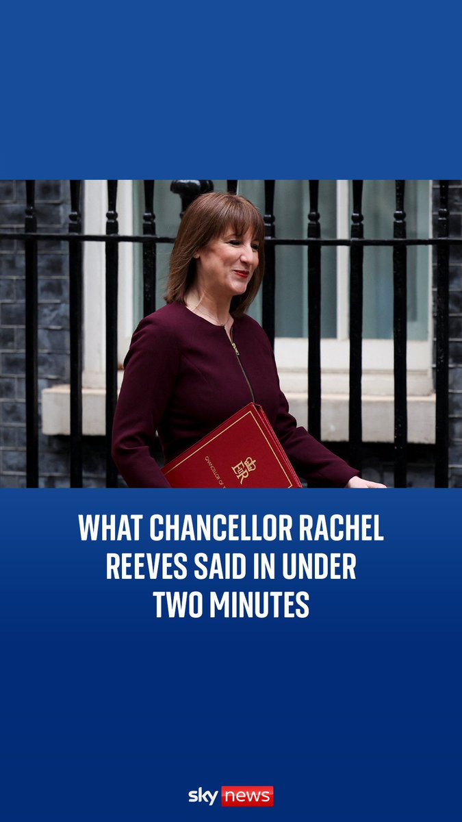 The chancellor's spring statement is not a formal budget - as Labour pledged to only deliver one per year - but rather an update on the economy and any progress since her fiscal statement in October. Here are the key announcements in under two minutes 👇