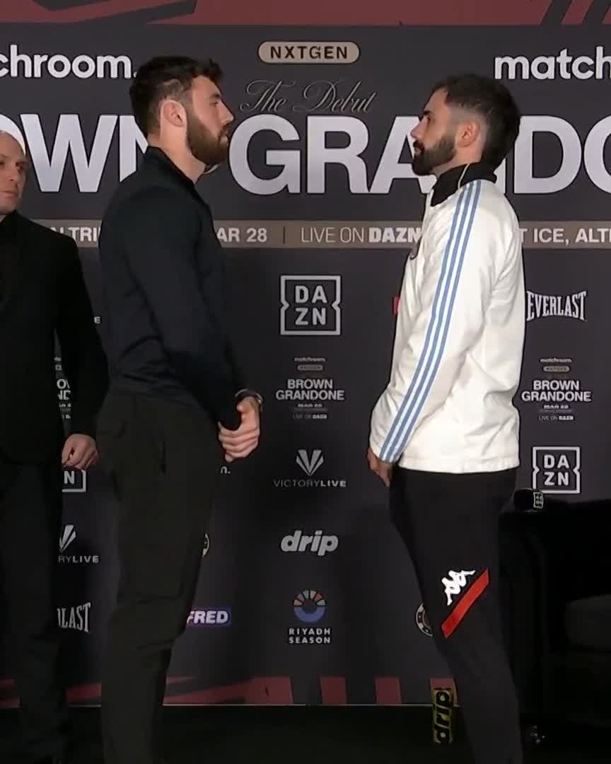 FACE-OFF 👀 Pat Brown vs Federico Grandone #BrownGrandone | DAZN Boxing