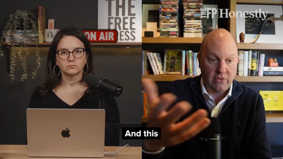"Censorship and political control of AI is a thousand times more dangerous than censorship and political control of social media, maybe a million times more dangerous." One day, AI will become the decision layer for everything, including healthcare systems and government, Marc Andreessen 🇺🇸 says. As AI systems evolve, who decides what information they prioritize or filter? Listen to the full conversation with Bari Weiss on The Free Press's Honestly with Bari Weiss.