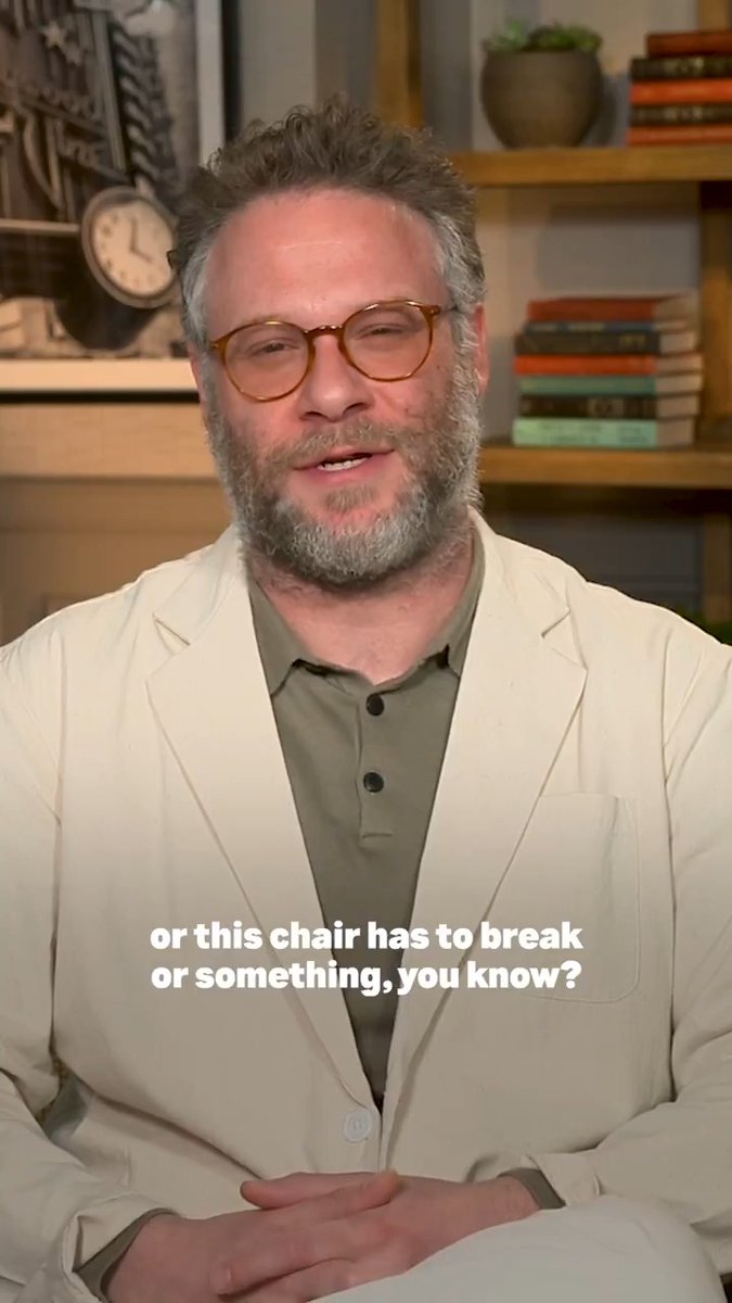 Here to confirm that this is NOT a part of #Ridiculousness nor did Seth Rogen's chair break by the end of the interview ☝️ See him chat #TheStudio + more with @JoshuaHorowitz here →