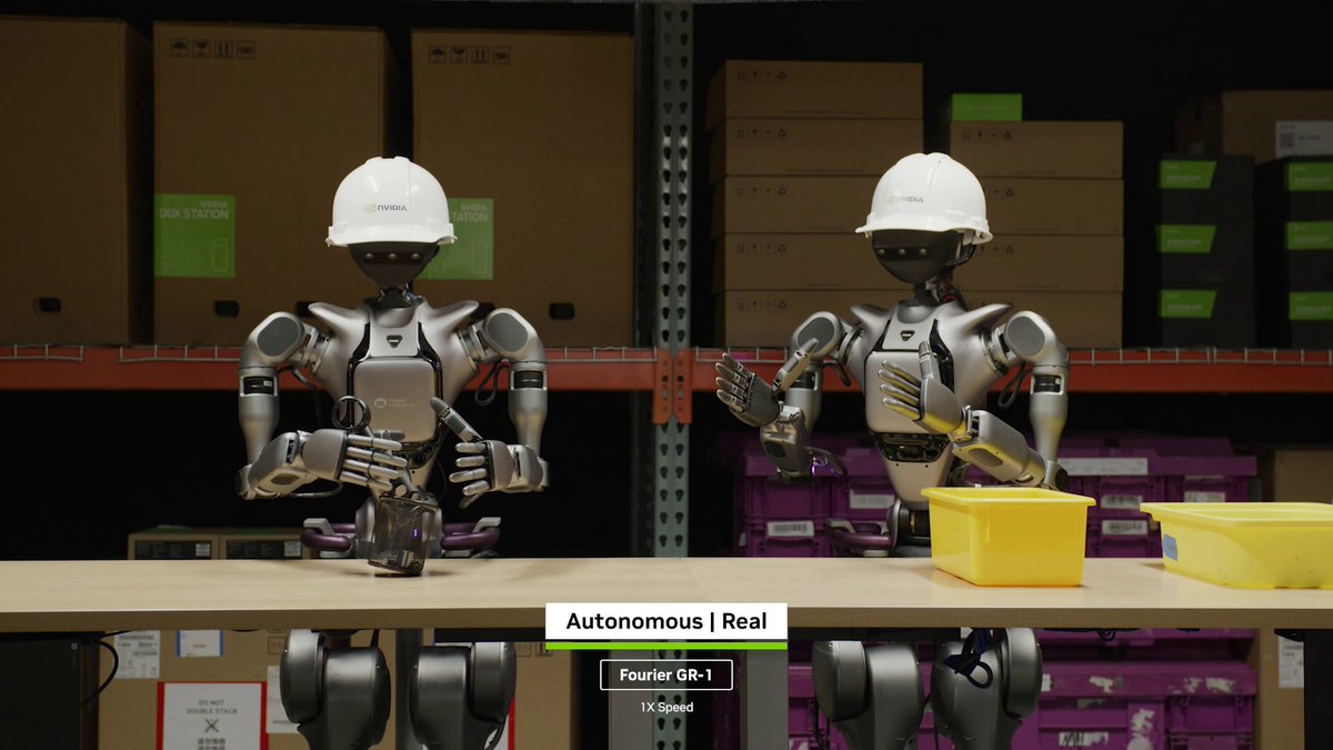 NVIDIA Isaac GR00T N1 is an open generalist foundation model for #humanoidrobots. 🤖 Discover how the model can easily generalize common tasks, boosting robot reasoning and skills. ▶️