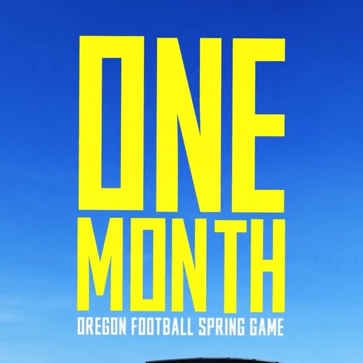 Back in Autzen soon. The 2025 @OregonFootball Spring Game is one month away. #GoDucks