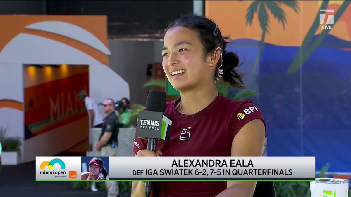 “Belief is what’s going to push you through during the good moments.” ❤️ Alex Eala sits down with us after her stunning win against the No. 2 seed. ✨ #MiamiOpen