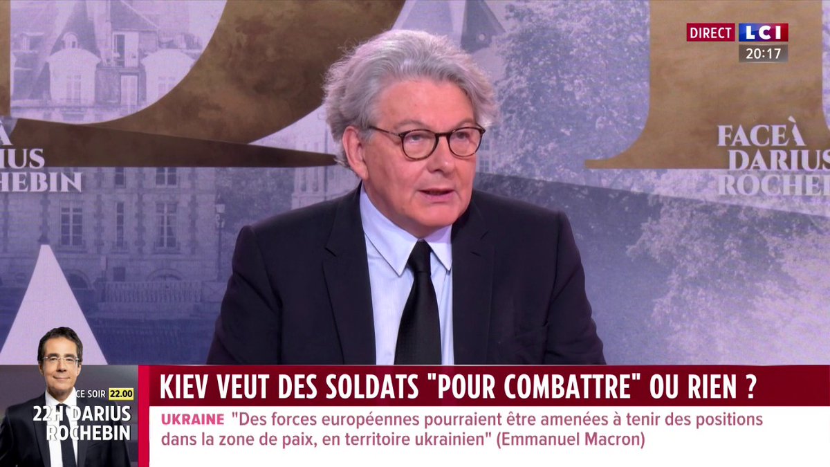 🗣️ "L'Europe n'a pas d'autre issue que de se préparer" prévient Thierry Breton ▶️ Darius Rochebin
