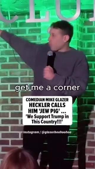 Comedian #MikeGlazer got heckled by a #DonaldTrump supporter in the middle of his stand-up act -- and it's all on video. Read the full story ➡️ 🎥: Instagram / glazerboohoohoo