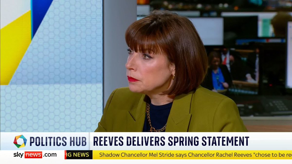 'Rachel Reeves has tried to make the best out of a bad set of circumstances.' Beth Rigby speaks to Sophy Ridge following the chancellor's spring statement, adding, 'I think she is in a difficult spot'. #PoliticsHub 📺 Sky 501
