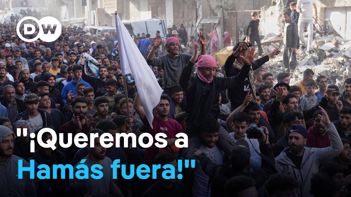 Palestinos se manifiestan contra Hamás en Gaza Cientos de palestinos se manifestaron el miércoles en diferentes puntos de Gaza en unas protestas inauditas contra Hamás y por el fin de los ataques israelíes. #DWNoticias /ag