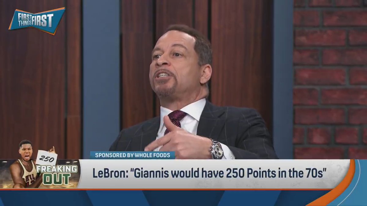 LeBron said “Giannis would have 250 points in the 70s.” Chris Broussard reacts: “It looks disrespectful to the previous era.”