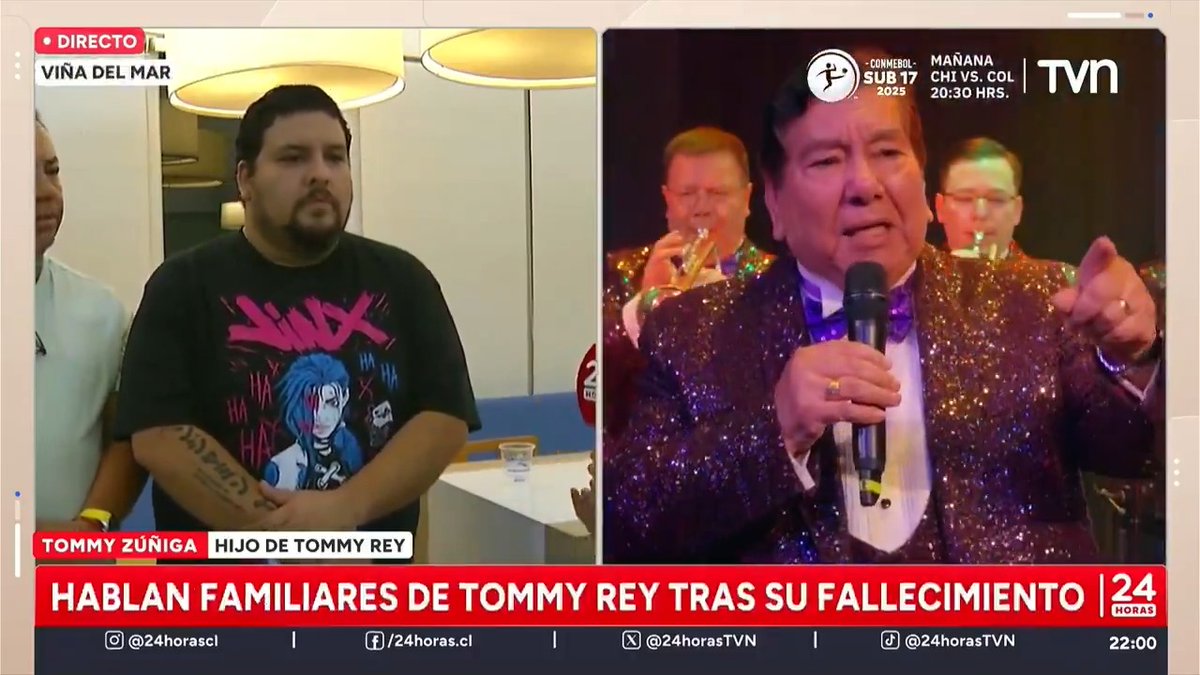 🔴 TOMMY REY MURIÓ DE UN INFARTO: Tommy Zúñiga, su hijo, comentó que Tommy Rey estaba en Viña con su esposa y que salió a caminar como todas las tardes para mantenerse activo, fue ahí donde se sintió mal y fue trasladado en ambulancia a la Clínica Reñaca, muriendo de un infarto a los 20 minutos de haber ingresado a la clínica. Será velado en Santiago y sepultado en el cementerio El Manantial de Maipú, acorde a lo que el propio Patricio Zúñiga decidió en vida.